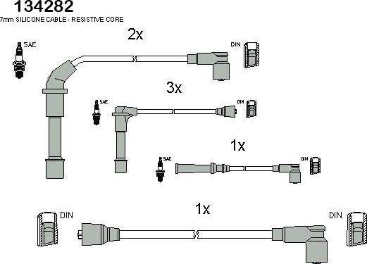 HITACHI 134282 - Комплект запалителеи кабели vvparts.bg