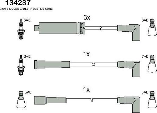 HITACHI 134237 - Комплект запалителеи кабели vvparts.bg