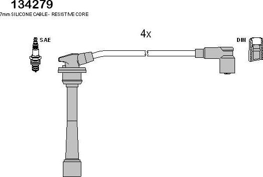 HITACHI 134279 - Комплект запалителеи кабели vvparts.bg