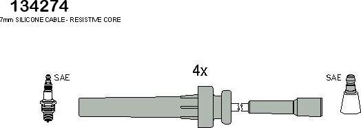 HITACHI 134274 - Комплект запалителеи кабели vvparts.bg