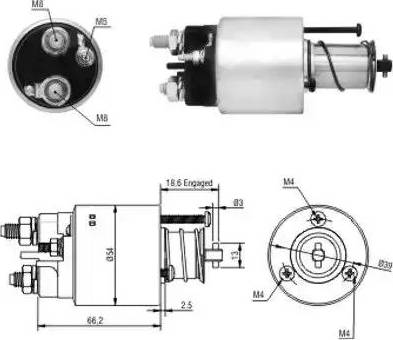 Hoffer 6646054 - Магнитен превключвател, стартер vvparts.bg