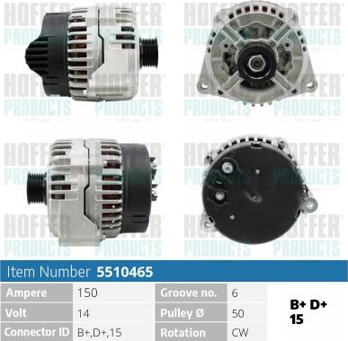 Hoffer H5510465 - Генератор vvparts.bg