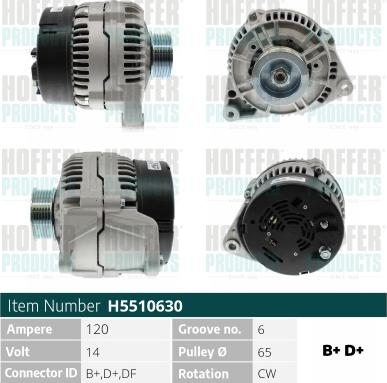 Hoffer H5510630 - Генератор vvparts.bg