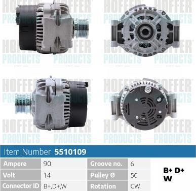 Hoffer H5510109 - Генератор vvparts.bg