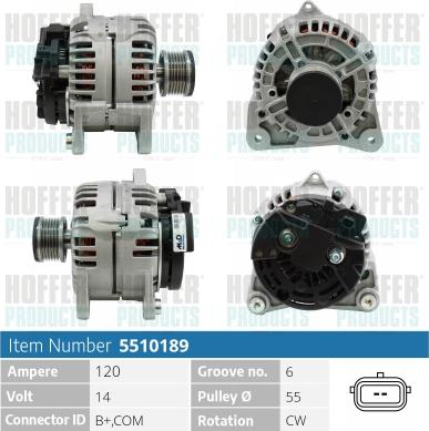 Hoffer H5510189 - Генератор vvparts.bg