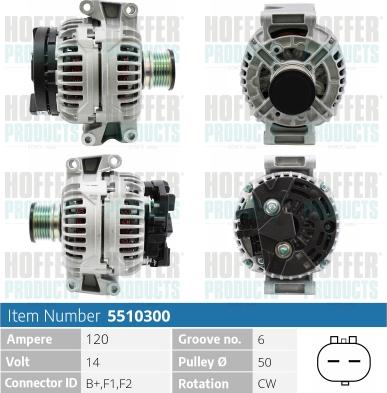 Hoffer H5510300 - Генератор vvparts.bg