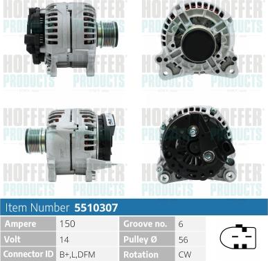 Hoffer H5510307 - Генератор vvparts.bg