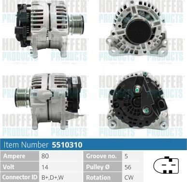 Hoffer H5510310 - Генератор vvparts.bg