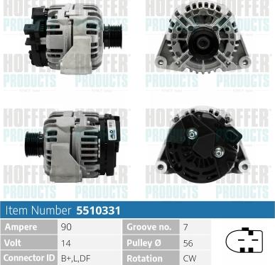 Hoffer H5510331 - Генератор vvparts.bg