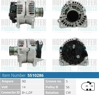 Hoffer H5510286 - Генератор vvparts.bg