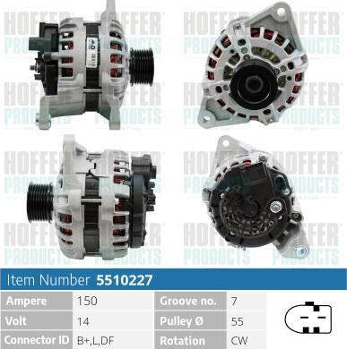 Hoffer H5510227 - Генератор vvparts.bg