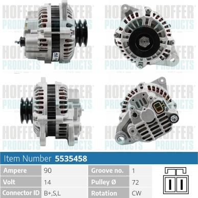 Hoffer H5535458 - Генератор vvparts.bg