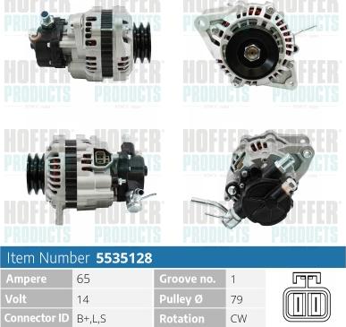 Hoffer H5535128 - Генератор vvparts.bg