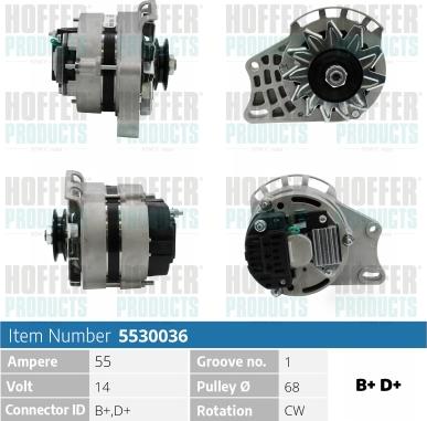 Hoffer H5530036 - Генератор vvparts.bg