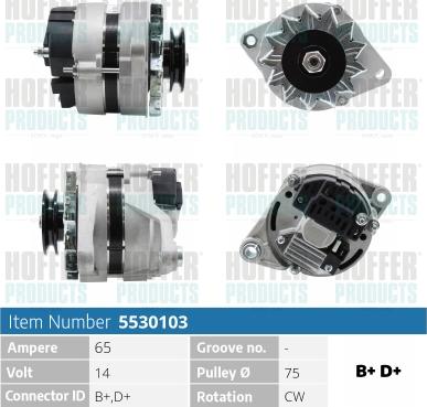 Hoffer H5530103 - Генератор vvparts.bg