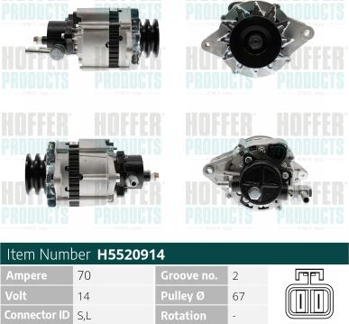 Hoffer H5520914 - Генератор vvparts.bg