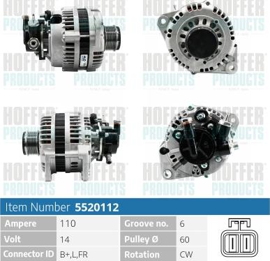 Hoffer H5520112 - Генератор vvparts.bg