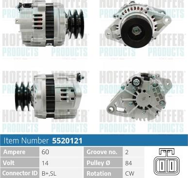 Hoffer H5520121 - Генератор vvparts.bg