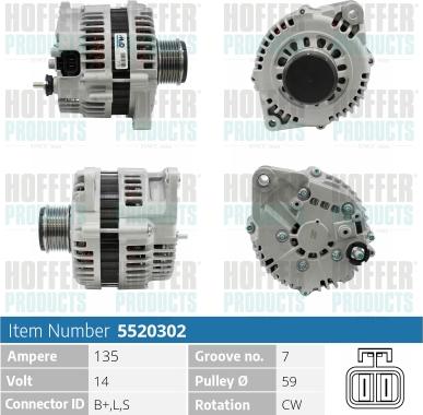 Hoffer H5520302 - Генератор vvparts.bg