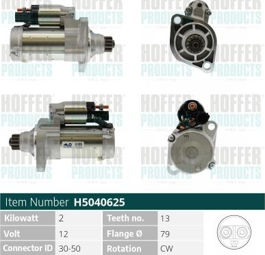 Hoffer H5040625 - Стартер vvparts.bg