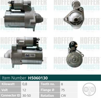 Hoffer H5060130 - Стартер vvparts.bg