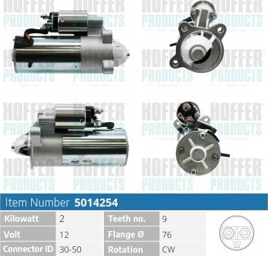 Hoffer H5014254 - Стартер vvparts.bg