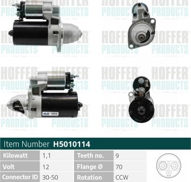 Hoffer H5010114 - Стартер vvparts.bg