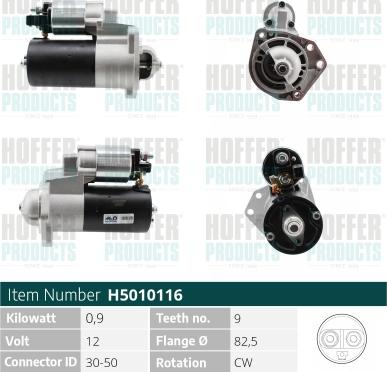 Hoffer H5010116 - Стартер vvparts.bg