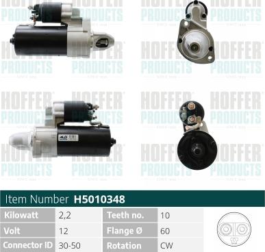 Hoffer H5010348 - Стартер vvparts.bg