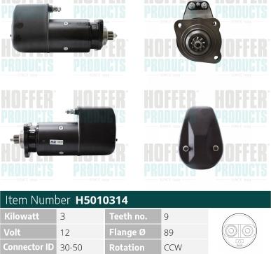 Hoffer H5010314 - Стартер vvparts.bg