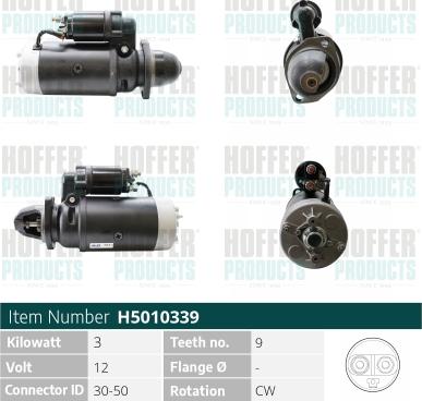 Hoffer H5010339 - Стартер vvparts.bg