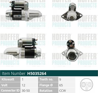 Hoffer H5035264 - Стартер vvparts.bg