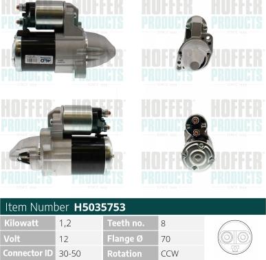 Hoffer H5035753 - Стартер vvparts.bg