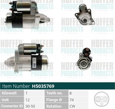 Hoffer H5035769 - Стартер vvparts.bg