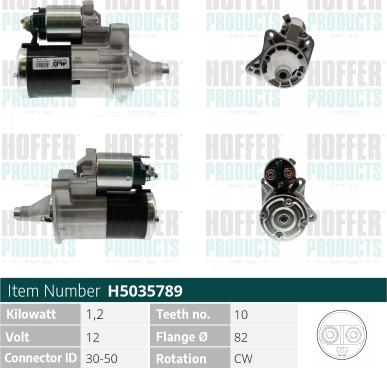 Hoffer H5035789 - Стартер vvparts.bg