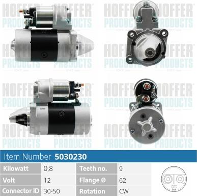 Hoffer H5030230 - Стартер vvparts.bg