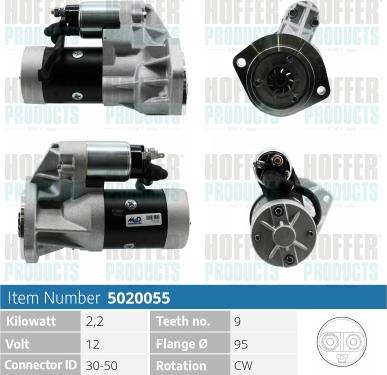 Hoffer H5020055 - Стартер vvparts.bg