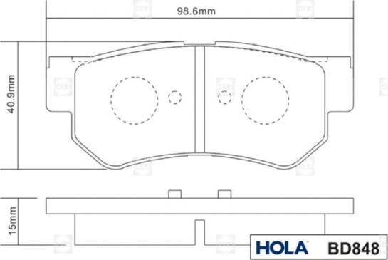 Hola BD848 - Комплект спирачно феродо, дискови спирачки vvparts.bg