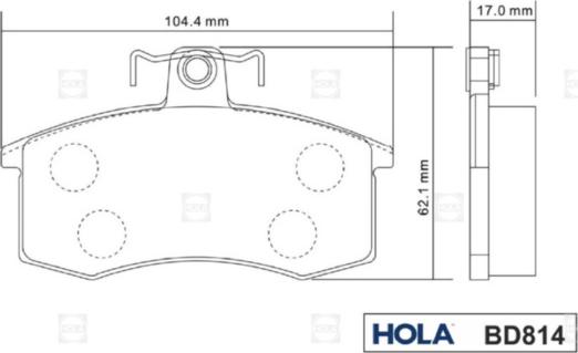 Hola BD814 - Комплект спирачно феродо, дискови спирачки vvparts.bg