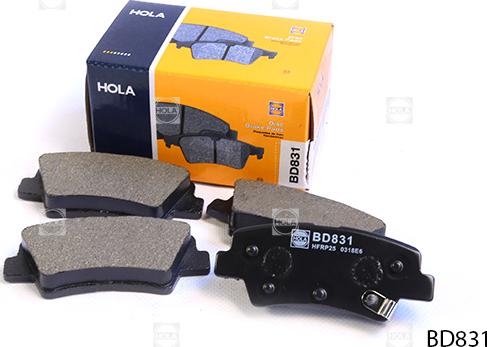 Hola BD831 - Комплект спирачно феродо, дискови спирачки vvparts.bg