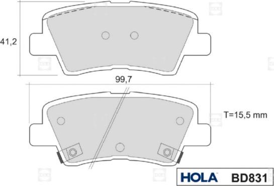 Hola BD831 - Комплект спирачно феродо, дискови спирачки vvparts.bg