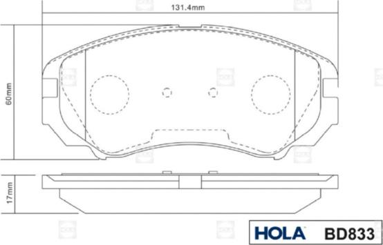 Hola BD833 - Комплект спирачно феродо, дискови спирачки vvparts.bg