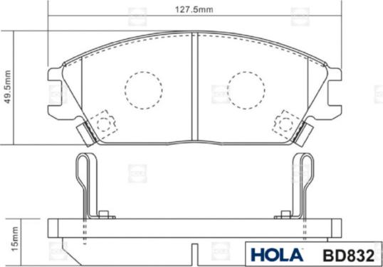 Hola BD832 - Комплект спирачно феродо, дискови спирачки vvparts.bg