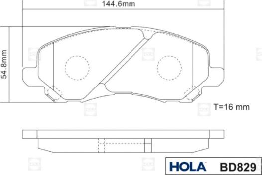 Hola BD829 - Комплект спирачно феродо, дискови спирачки vvparts.bg