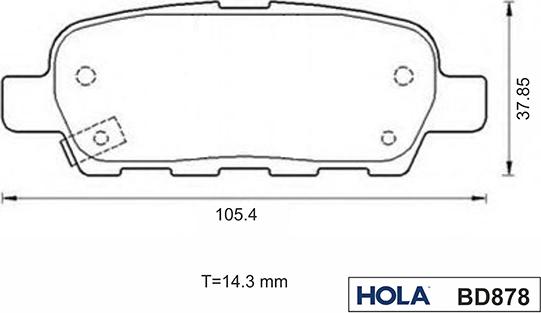 Hola BD878 - Комплект спирачно феродо, дискови спирачки vvparts.bg