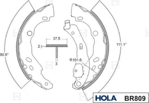 Hola BR809 - Комплект спирачна челюст vvparts.bg