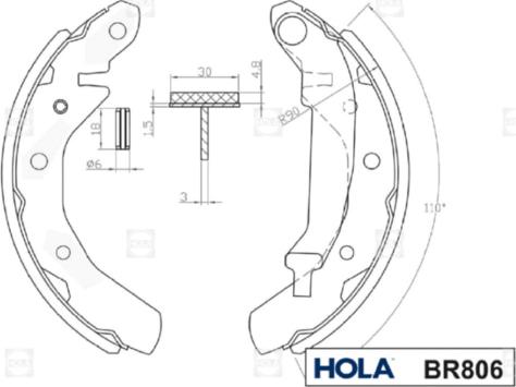 Hola BR806 - Комплект спирачна челюст vvparts.bg