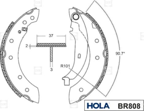 Hola BR808 - Комплект спирачна челюст vvparts.bg
