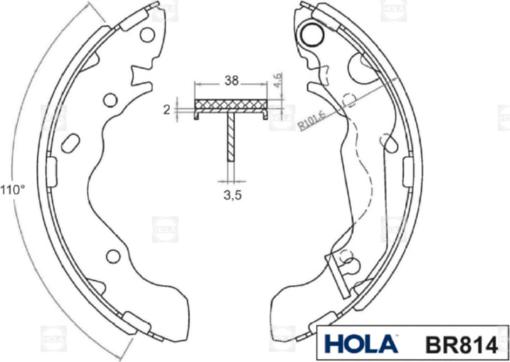 Hola BR814 - Комплект спирачна челюст vvparts.bg