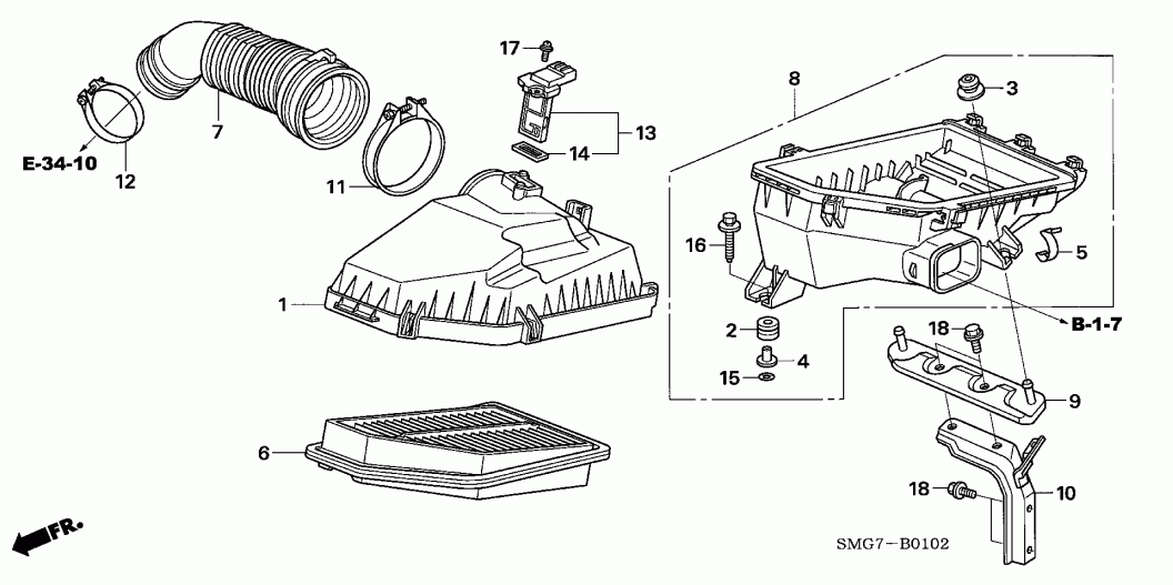 Honda 17220-RSR-E00 - Въздушен филтър vvparts.bg